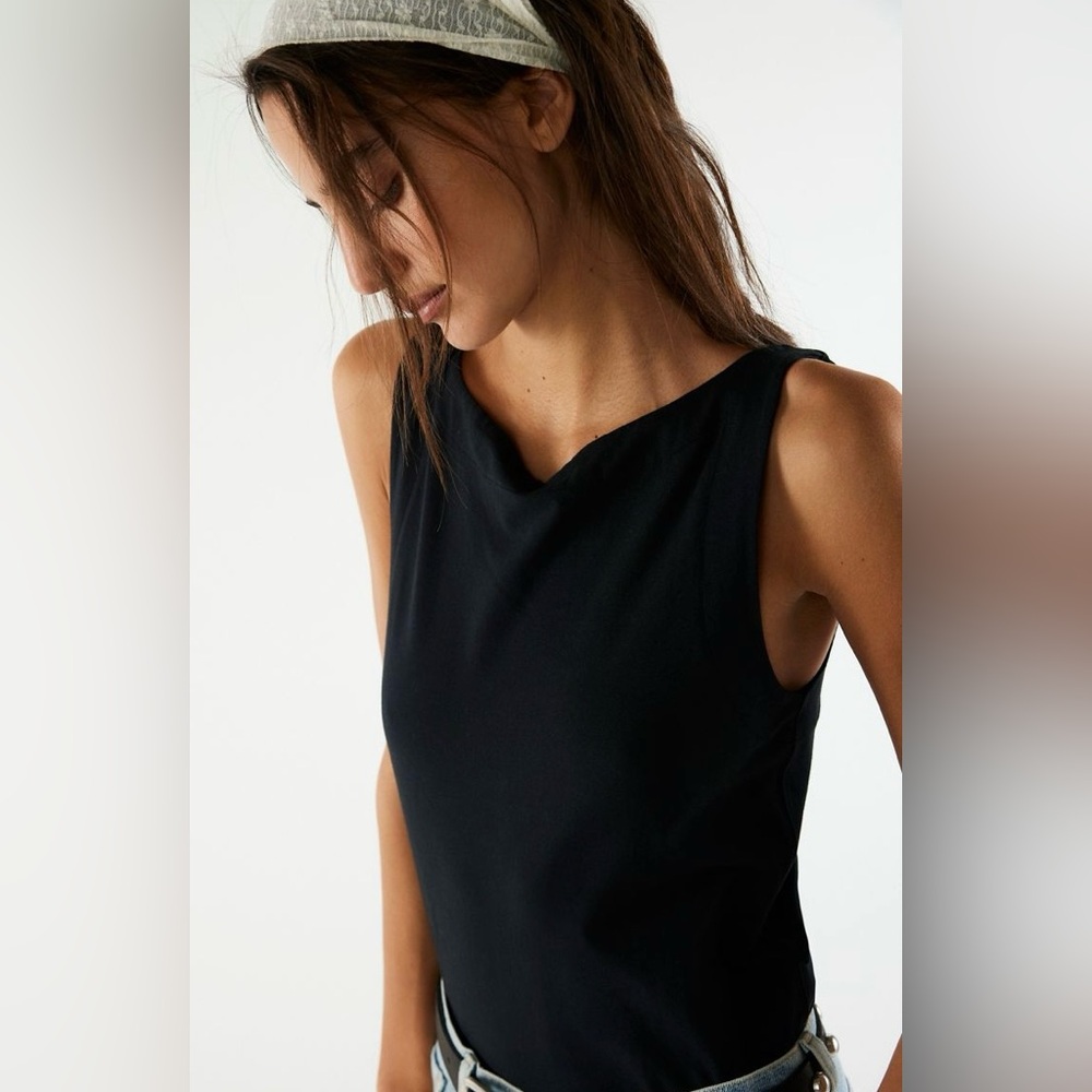 We The Free Boat-Neck Muscle Tank ~ NWT ~ XS ~ Black ~ Free People - Picture 10 of 12